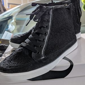 NWB Black Lace Hightops
